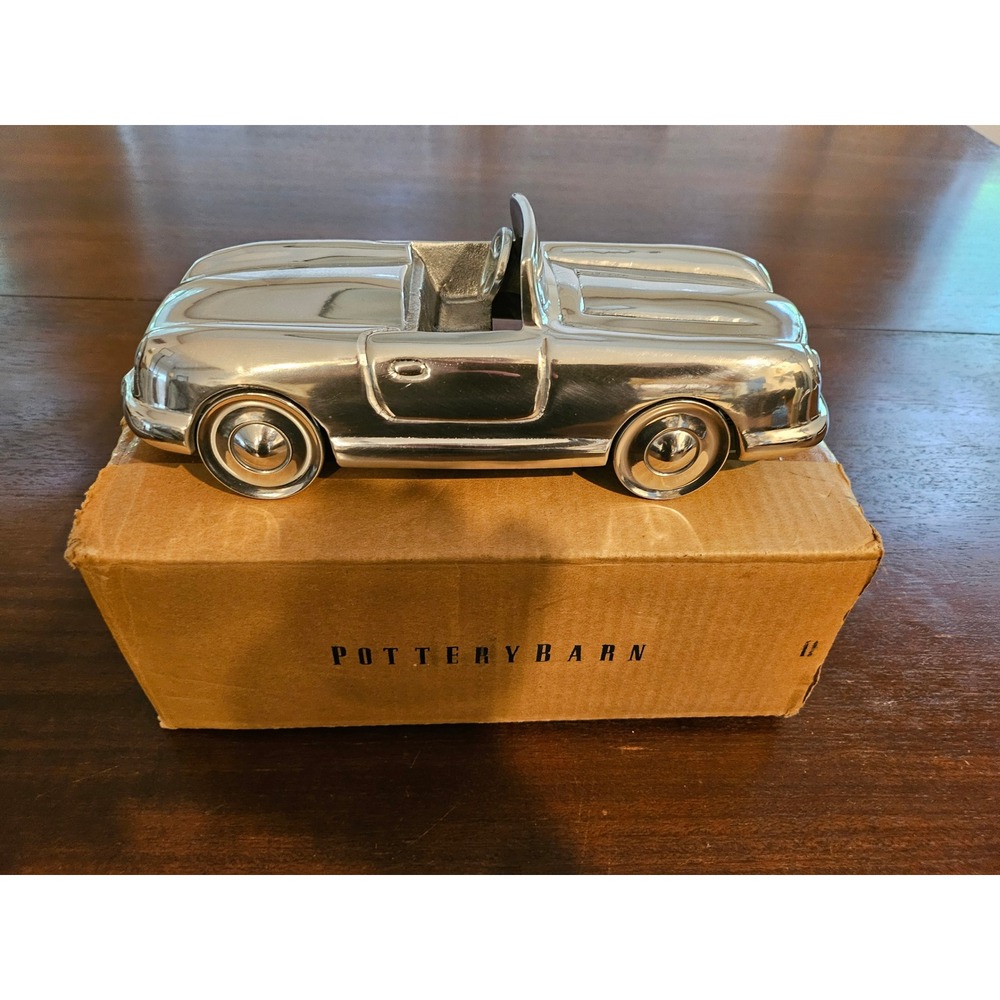 Pottery Barn Silver Metal Convertible Car Decor